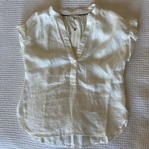 Pilcro (Anthropologie) White Linen Blouse Size XS